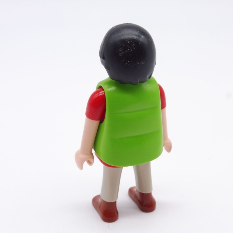 Playmobil Homme Gris Et Rouge Manches Courtes Gilet Vert