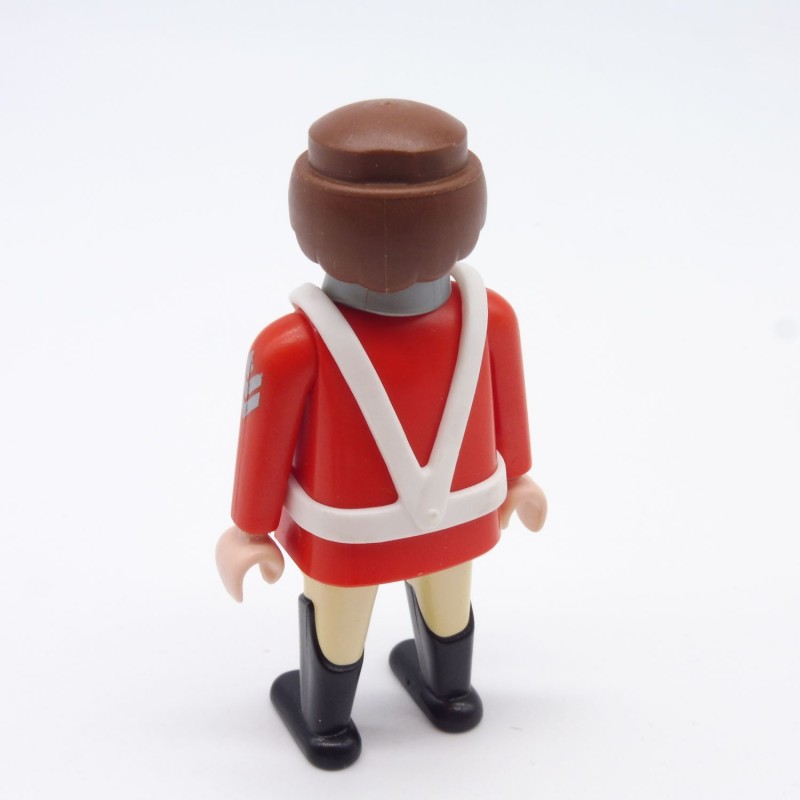 Playmobil Homme Officier Rouge Boutons Gris Brelage Blanc Jauni