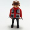 Playmobil 21653 Playmobil Homme Noir et Rouge avec Gilet Rouge Gris EX DI 3170 4076