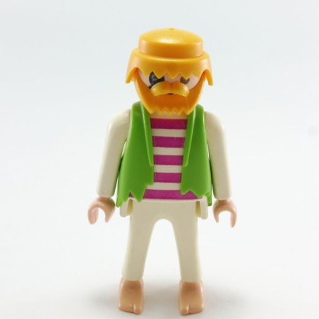 Playmobil 21683 Playmobil Homme Blanc avec Lignes Violettes avec Gilet Vert et Pieds Nus