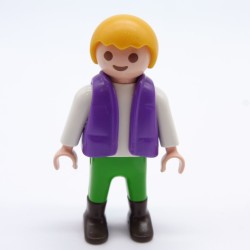 Playmobil 31157 Playmobil Enfant Garçon Vert Blanc Gilet Violet 4467 4612