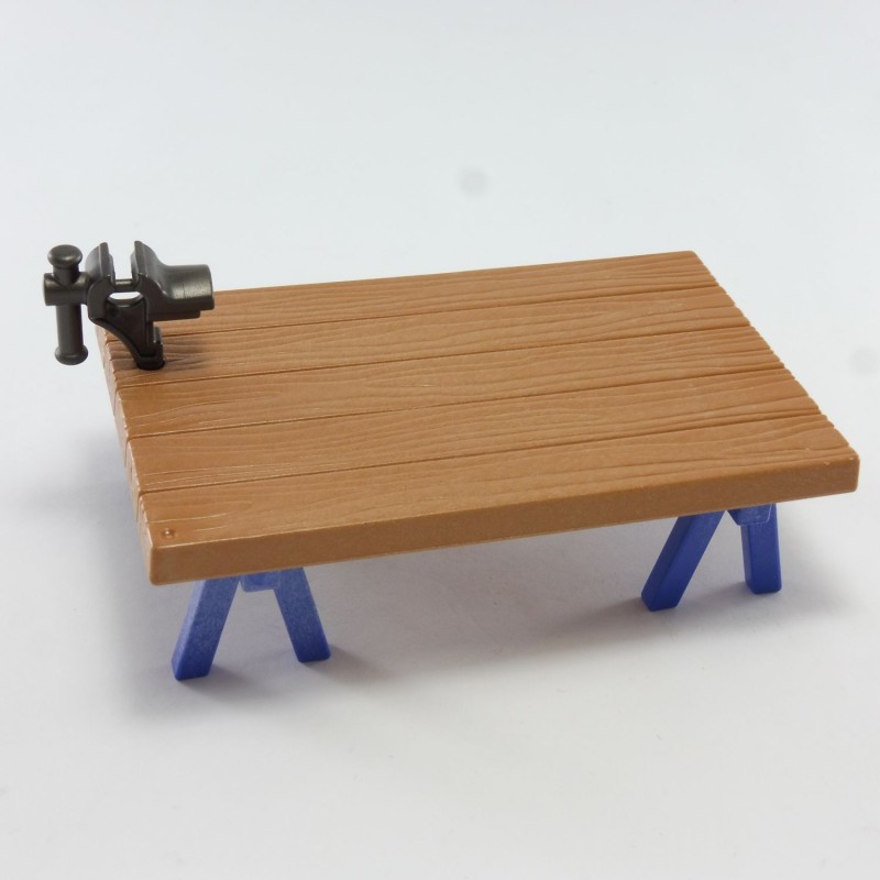 Playmobil Brown Table workbench on trestles with vice