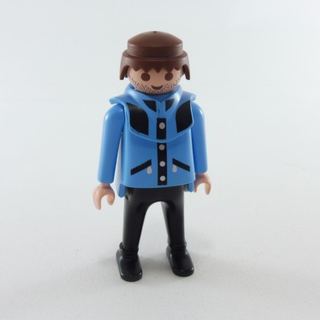 Playmobil 26841 Playmobil Black and Blue Man with Blue Hood and Big Belly