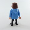 Playmobil Homme Noir et Bleu avec Capuche Bleue et Gros Ventre