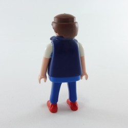 Playmobil Homme Bleu et Blanc avec Gilet Bleu