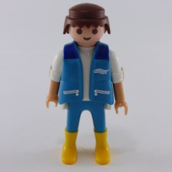 Playmobil 24519 Playmobil Homme Bleu et Blanc avec Bottes Jaunes Aquarium