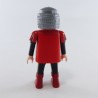 Playmobil Man Knight Red and Black Big Belly Dark Red Boots