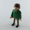 Playmobil 29027 Playmobil Police Officer Green and Gray Small Mustache Brown