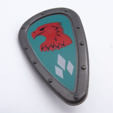 Playmobil 12236 Gray Shield Green Background Red Falcon