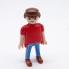 Playmobil Blue & Red man with Jeans & Short Sleeves