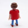 Playmobil Homme Bleu et Rouge avec Jeans et Manches Courtes