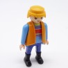 Playmobil 33254 Homme Bleu Gilet Orange Bottes Noires