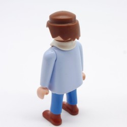 Playmobil Homme Cowboy Bleu Bretelles et Bottes Marrons Col Blanc