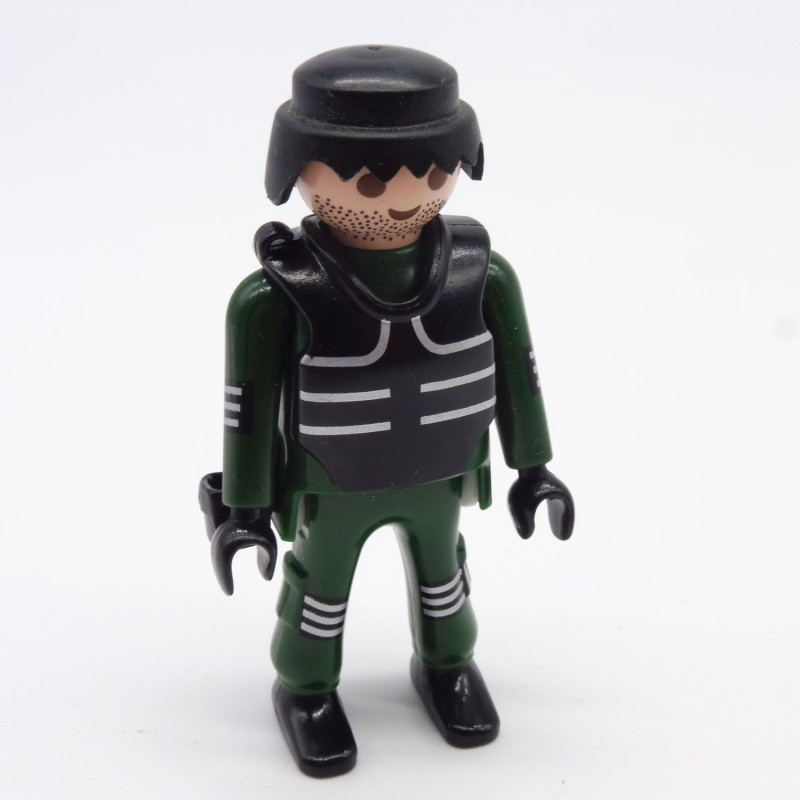 Playmobil 33300 Homme Policier Vert avec Gilet Pareballes