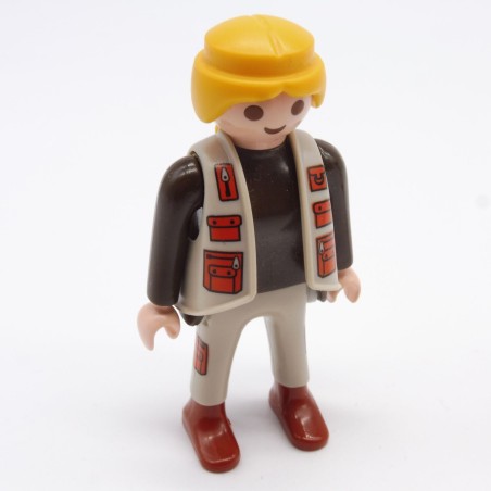 Playmobil 33307 Femme Marron et Gris avec Gilet Gris