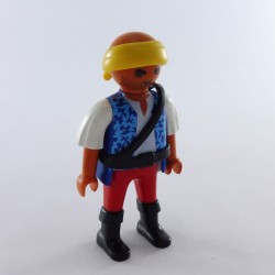 Playmobil 1569 Playmobil Pirate Red and Blue Breast Black Hispanic