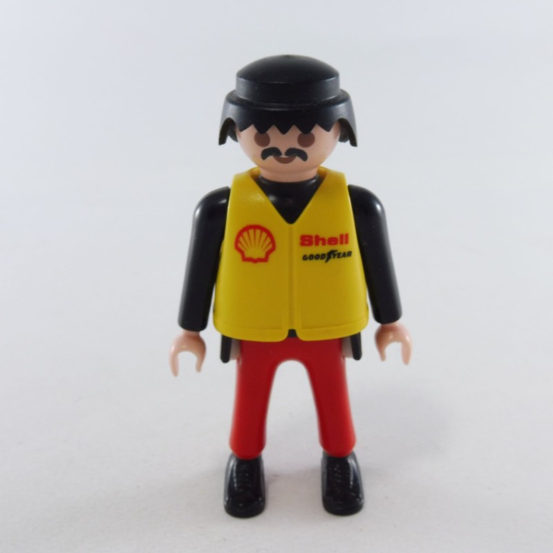 Playmobil 26259 Playmobil Homme Rouge et Noir avec Gilet Shell Jaune