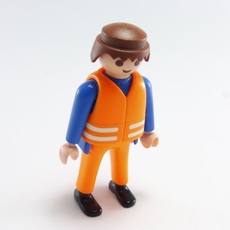 Playmobil 21592 Playmobil Homme Orange et Bleu avec Gilet Orange