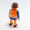 Playmobil Homme Orange et Bleu avec Gilet Orange