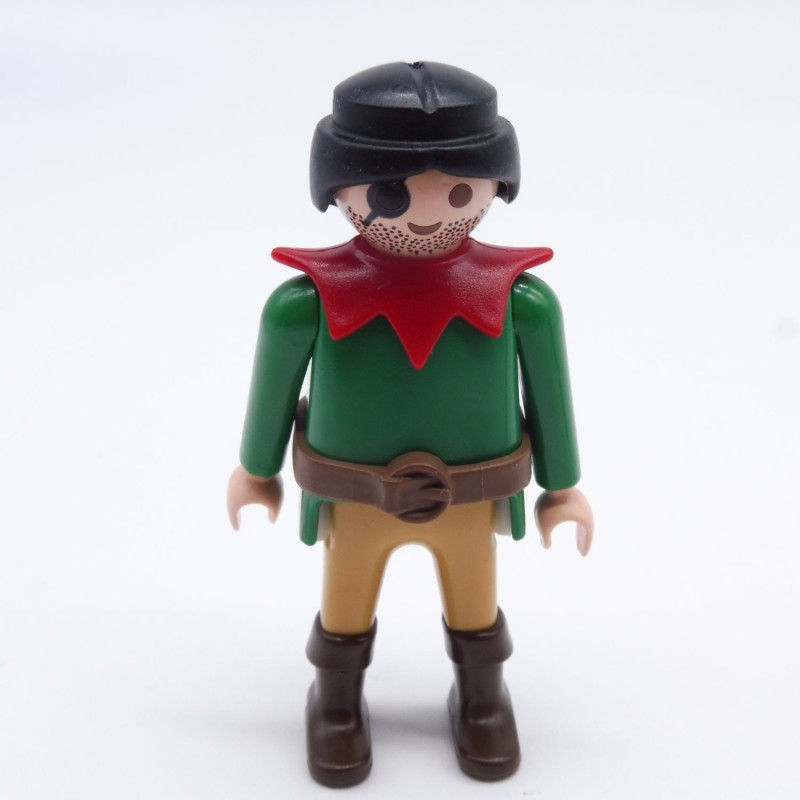 Playmobil 33485 Man Medieval Green and Brown Brown Belt Red Collar