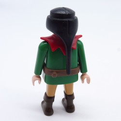 Playmobil Man Medieval Green and Brown Brown Belt Red Collar