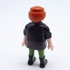 Playmobil Homme Gris et Vert avec Bottes Noires et Gilet Noir et Cartouchière