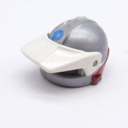 Playmobil 33644 Casque de Moto Gris Argent avec Visière Blanche