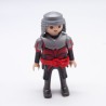 Playmobil 7399 Chevalier Rouge et Noir Ceinture Rouge Col Armure Argent