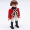 Playmobil 34489 Soldat Officier Rouge et Blanc Bottes Noires Col Noir