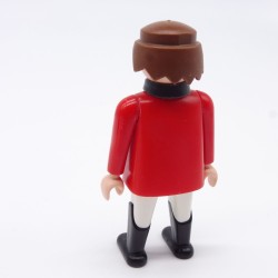 Playmobil Soldat Officier Rouge et Blanc Bottes Noires Col Noir