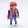 Playmobil 34561 Femme Violet et Bleu Gilet Gris