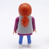 Playmobil Femme Violet et Bleu Gilet Gris