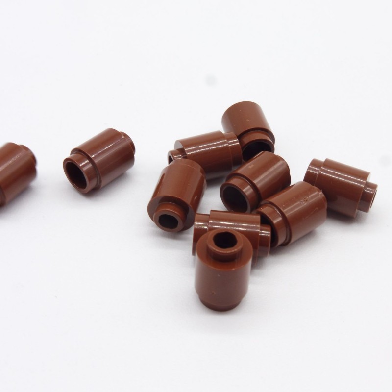 Lego 34906 Brick Round 1X1 3062b Reddish Brown Marron Rouge Lot de 10