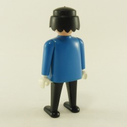 Playmobil Homme Noir Bleu Poches Devant