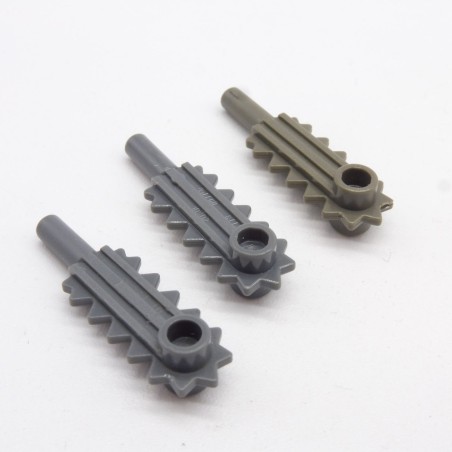 Lego LEG0070 3X 6117 Minifigure Tool Chainsaw Blade Dark Gray