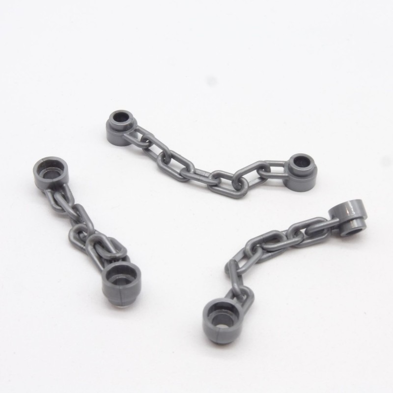 Lego LEG0095 3X 92338 Chain 5 Links Silver Gray