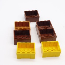 Lego LEG0115 7X 30150 Container Caisse Jaune Marron Nougat