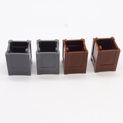 Lego LEG0116 4X 61780 Container Crate Brown Dark Gray