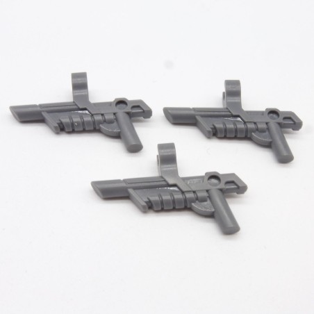 Lego LEG0119 3X 15445 Arme Weapon Fusil avec Clip Gris Foncé