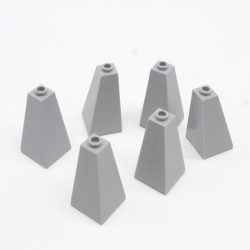 Lego LEG0137 6X 3685 Slope 75 2x2x3 Double Convex Gris Clair