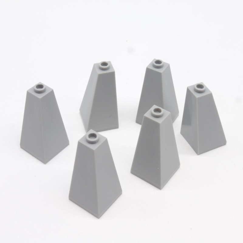 Lego LEG0137 6X 3685 Slope 75 2x2x3 Double Convex Gris Clair