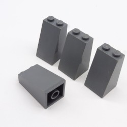 Lego LEG0145 4X 3684 Slope 75 2x2x3 Dark Gray Dark Gray