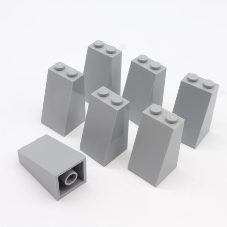 Lego LEG0146 7X 3684 Slope 75 2x2x3 Light Gray