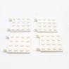 Lego LEG0159 4X 11399 47998 Plate Modified 4x4 with 2 Clips Blanc