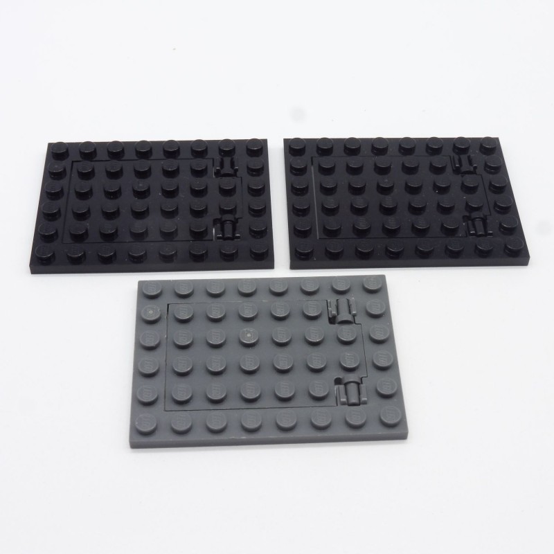 Lego LEG0160 3X 92099 92107 Plate Modified 4x6 Trap and Frame Noir Gris Foncé