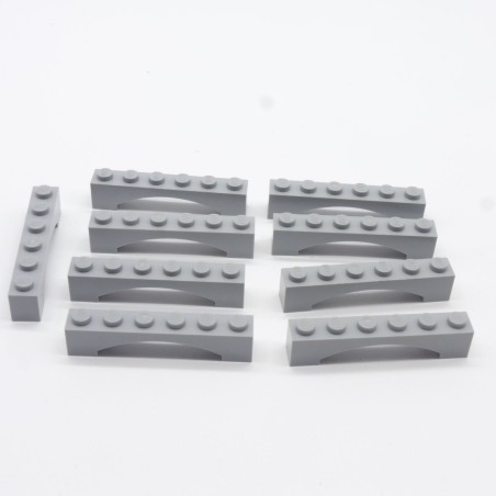 Lego LEG0162 9X 92950 Arch 1x6 Gris Clair