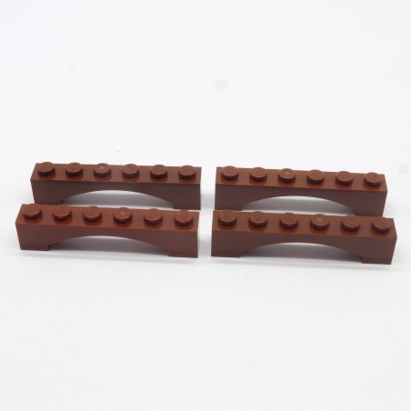 Lego LEG0163 4X 92950 Arch 1x6 Marron Rouge Reddish