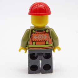 Lego TRN239 Figurine Homme Travaux Train 60098 Jambes un peu abimées