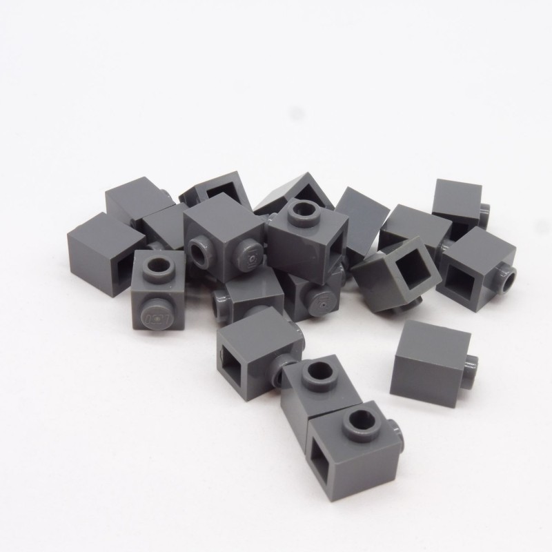 Lego 20X 87087 Brick Modified 1x1 Stud on 1 Side Dark Bluish Gray Gris ...