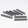 Lego LEG0497 8X 6111 Brick 1x10 Dark Bluish Gray Dark Gray a little damaged